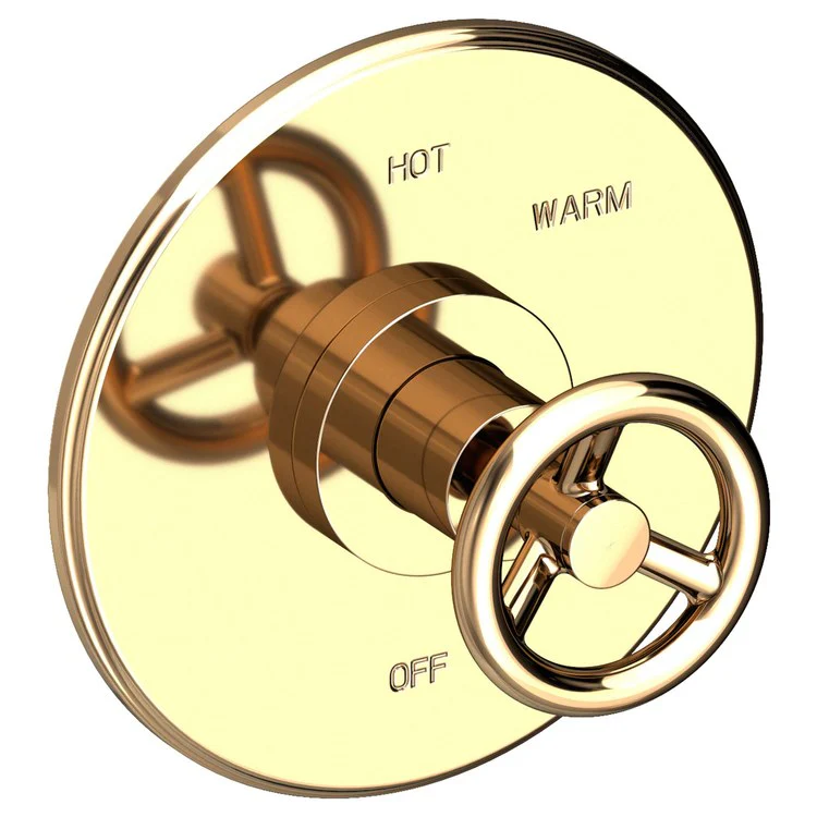 Pressure Balance Valve Trim Slater Round 1 Wheel Antique Brass Depth 3-3/7 Inch - Frankwebs