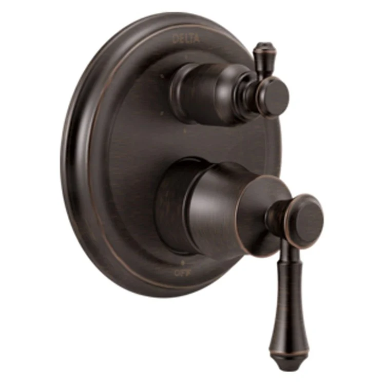 Valve Trim Cassidy Monitor 14 Traditional with 6 Setting Integrated Diverter 2 Lever Brilliance Champagne Bronze ADA for MultiChoice Universal Rough-In Valve R22000 Series - Frankwebs