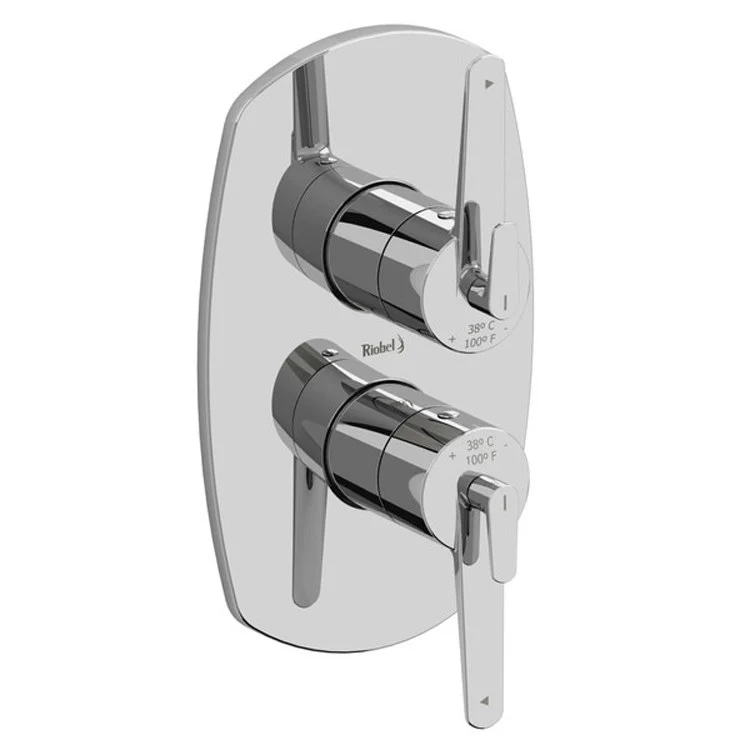 Thermostatic Valve Venty Pressure Balance System Rectangular 4-Way 2 Lever Chrome ADA 6W x 9-7/8H Inch - Frankwebs