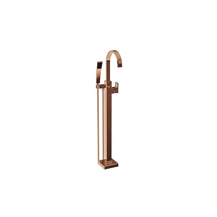 Tub Filler Secant Freestanding with Handshower 1 Lever ADA Polished Gold PVD - Frankwebs