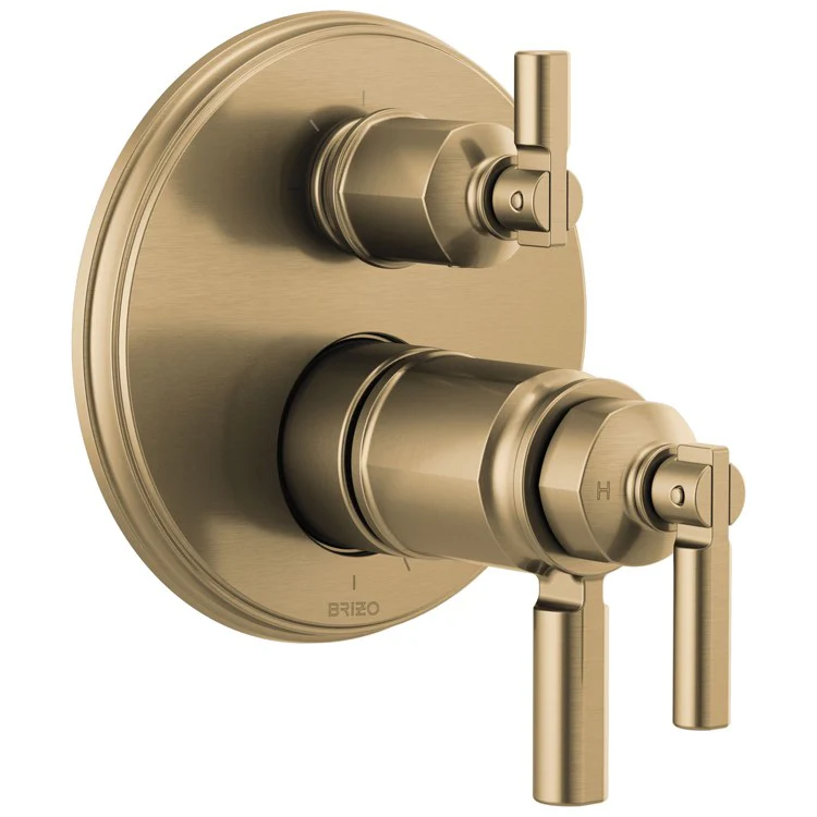 Thermostatic Trim Invari Tempassure Valve with Integrated 3 Function Diverter 3 Lever Brilliance Luxe Steel ADA for 2 Shower Applications - Frankwebs