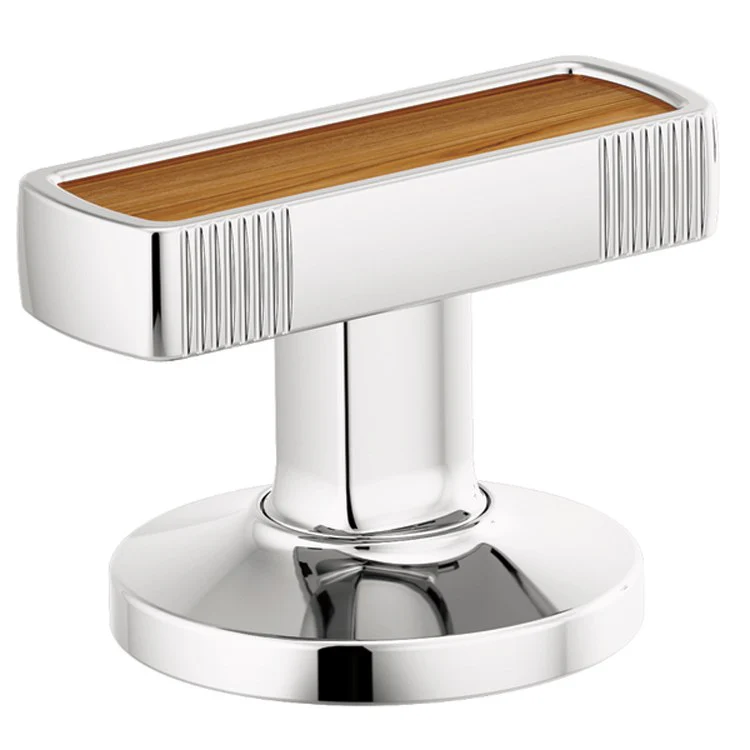 Handle Kit Kintsu 2 Knob Polished Chrome/Wood Inlay ADA for Widespread Lavatory Faucet - Frankwebs