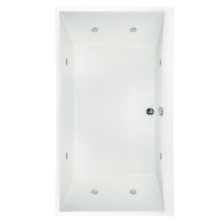 Whirlpool Tub Designer Collection Eileen 74 x 38 x 19 Inch Center Drain White Rectangle - Frankwebs