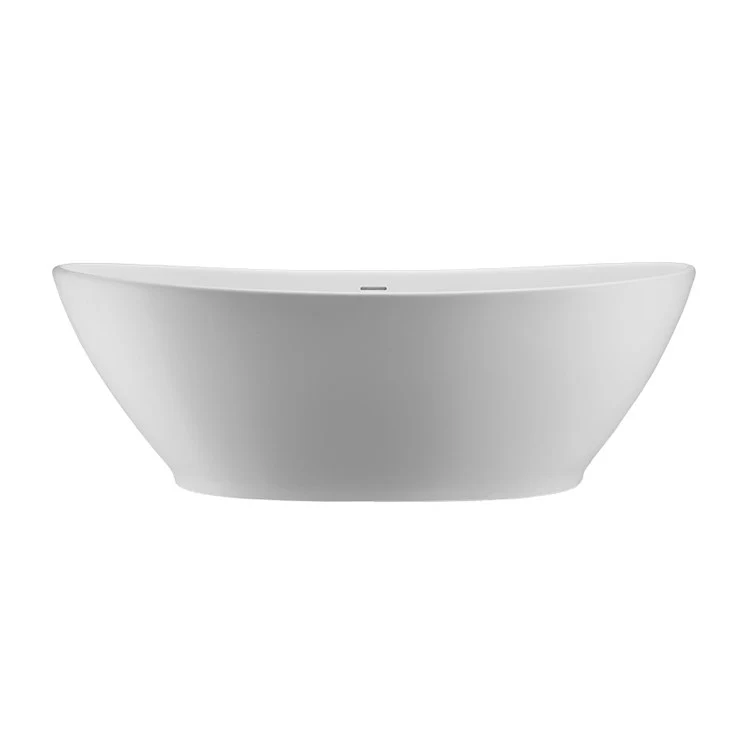 Soaking Tub Elise 62.25 x 36 Inch Freestanding Integrated Pedestal Center White Gloss Sculpturestone 86 Gallons 25-1/2 Inch - Frankwebs