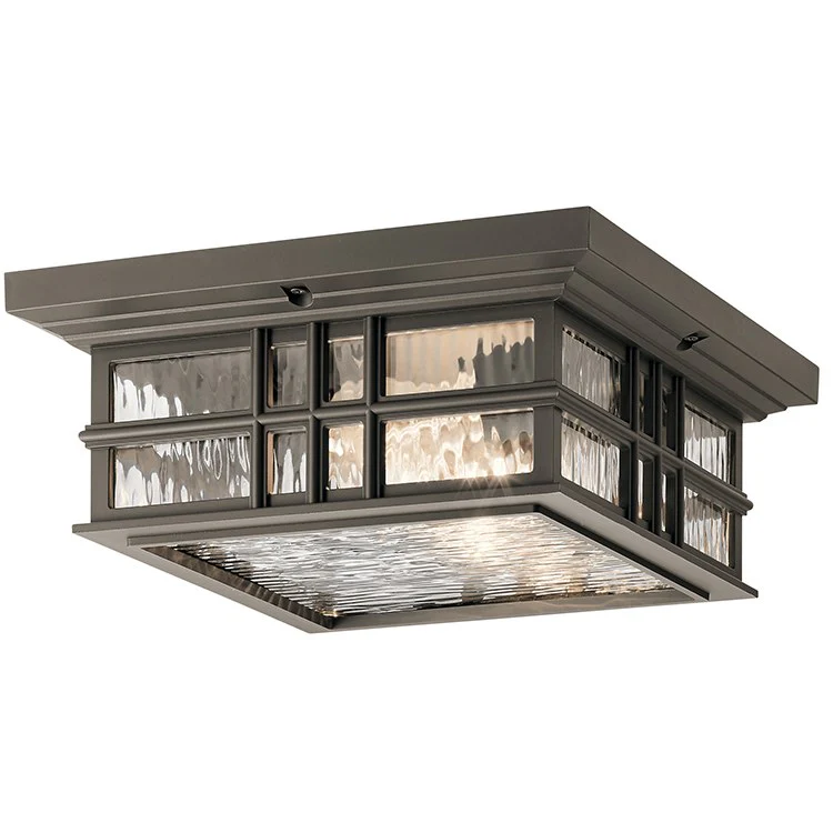 Beacon Square Two-Light Outdoor Flush Mount Ceiling Fixture - Frankwebs