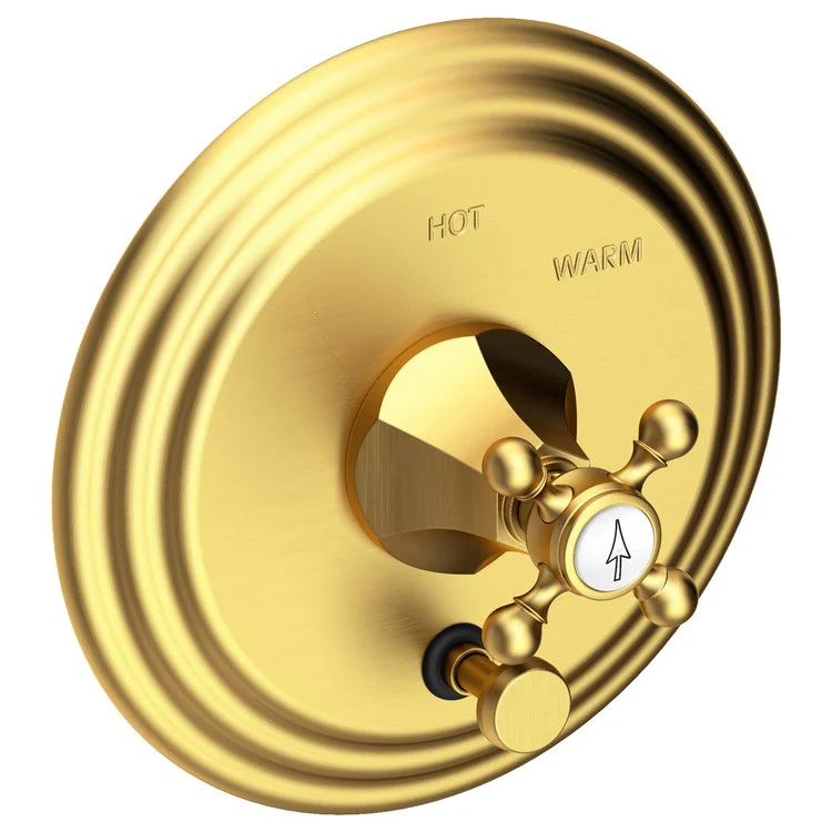 Metropole Pressure Balance Tub/Shower Valve Trim Only with Cross Handle - Antique Brass - Frankwebs