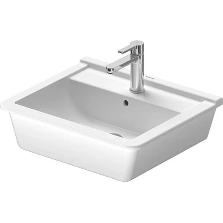 Lavatory Sink Starck 3 Drop-In with Overflow 18-1/4 x 22 Inch Rectangle White 1 Hole - Frankwebs