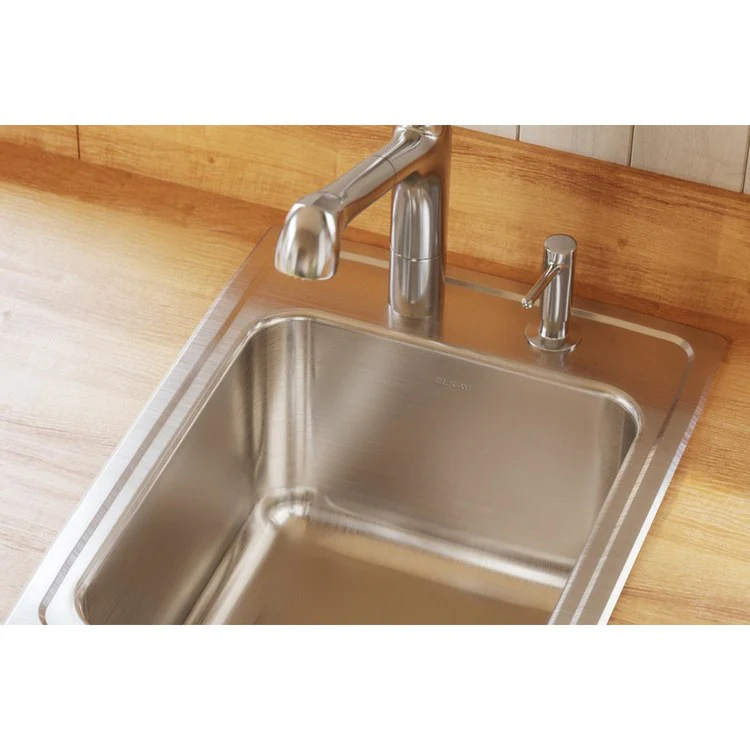 Kitchen Sink Lustertone Classic 17 x 22 Inch Single Bowl with Perfect Drain MR2 Hole Lustrous Satin Drop-In - Frankwebs