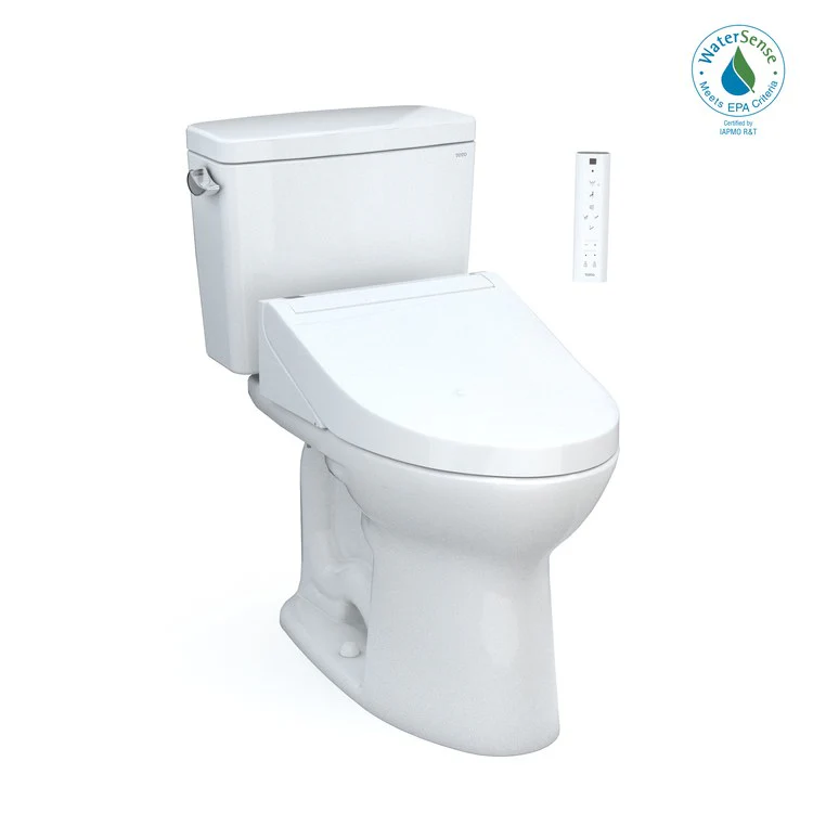 Toilet Drake 2 Pieces Cotton Elongated 30-11/16 Inch 1.28 Gallons per Flush Left Hand Chrome Washlet+ C5 - Frankwebs