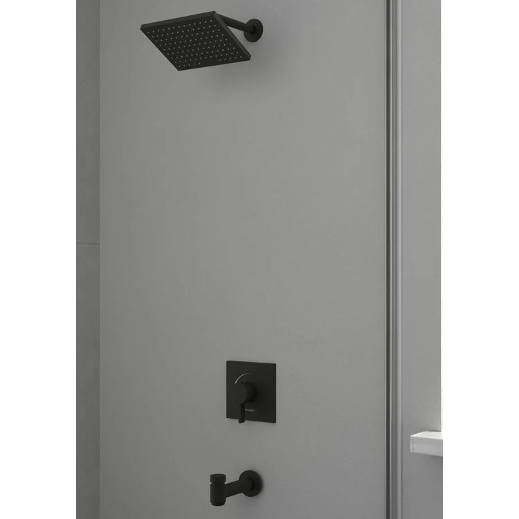 Pressure Balance Valve Trim Ecostat Square 1 Lever Matte Black ADA 5.5 Gallons per Minute - Frankwebs