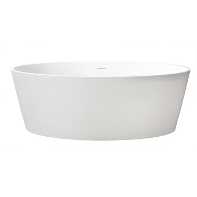 Freestanding Tub Magnus 63 Inch Gloss White Oval Resin No Faucet Holes - Frankwebs