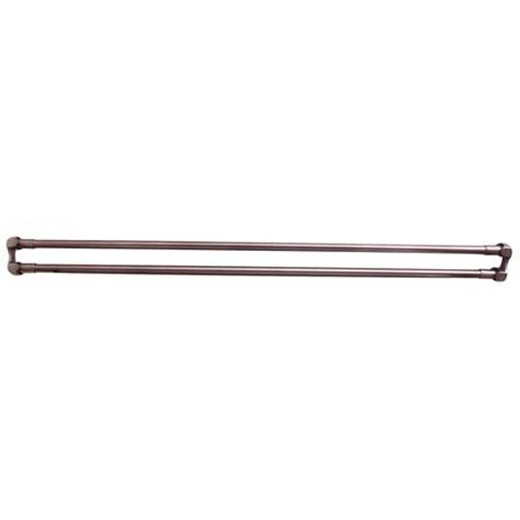 Shower Rod Straight Double with Flanges White 48 Inch Brass - Frankwebs