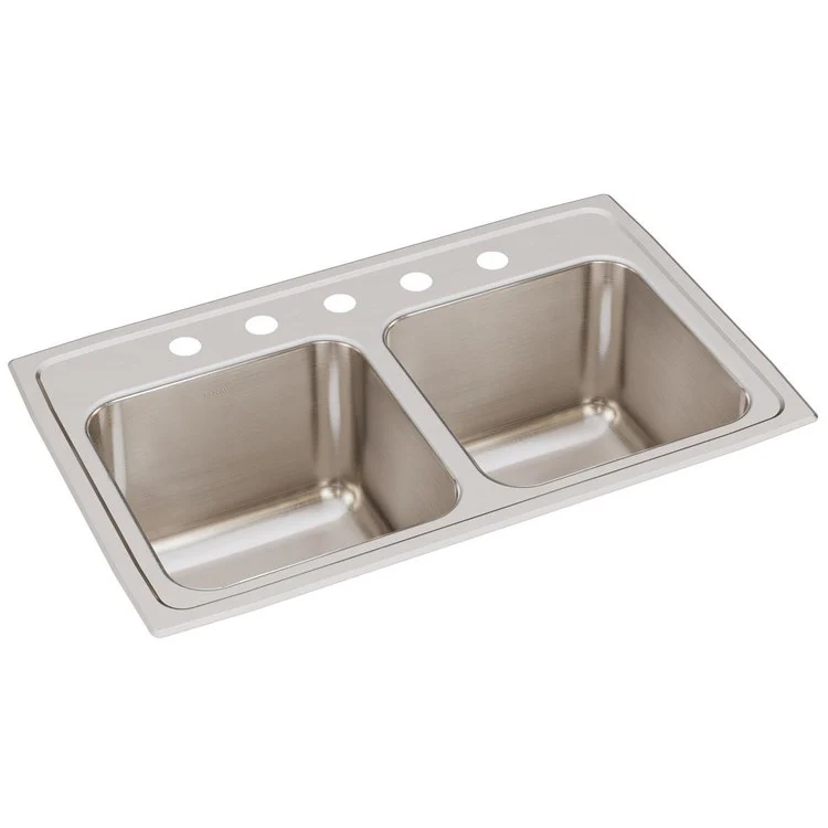 Kitchen Sink Lustertone Classic 29 x 18 Inch Double Bowl Equal 5 Hole Lustertone Classic Top Mount - Frankwebs