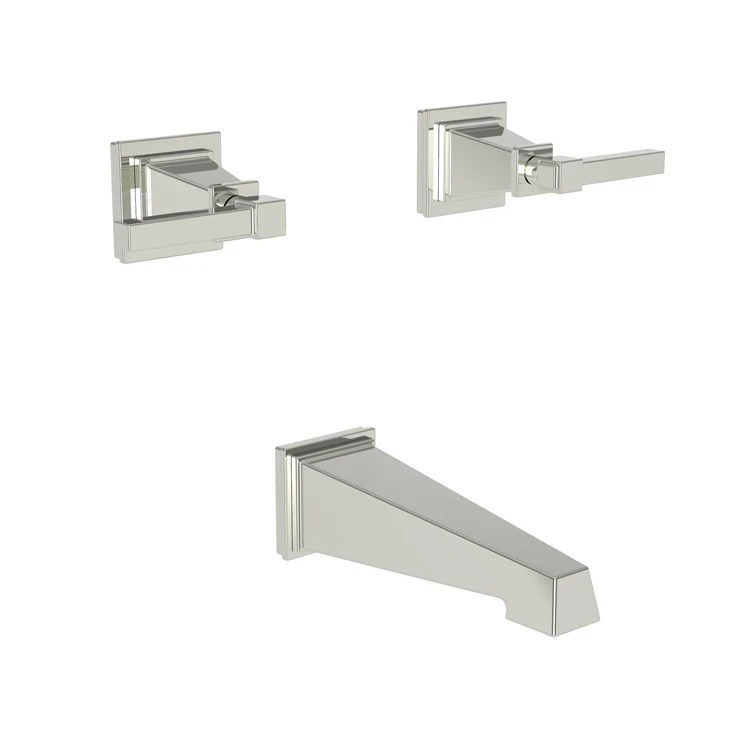 Tub Filler Trim Malvina Wall Mount 2 Lever Polished Chrome ADA 7-7/8 Inch Spread - Frankwebs