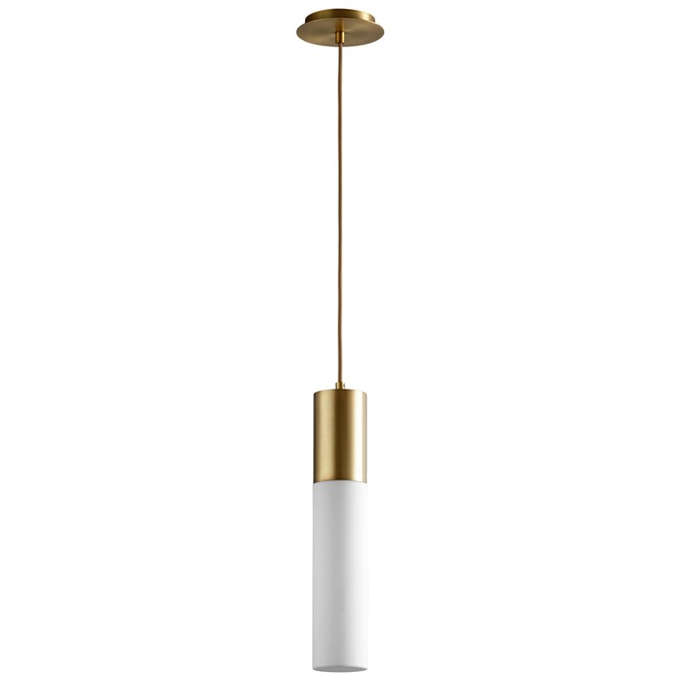 Magnum Single-Light Pendant with Acrylic Shade - Aged Brass - Frankwebs