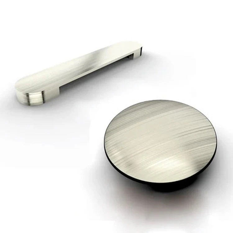 Freestanding Tub Yarborough Round Acrylic White/Brushed Nickel Drain and Overflow Covers No Faucet Holes - Frankwebs