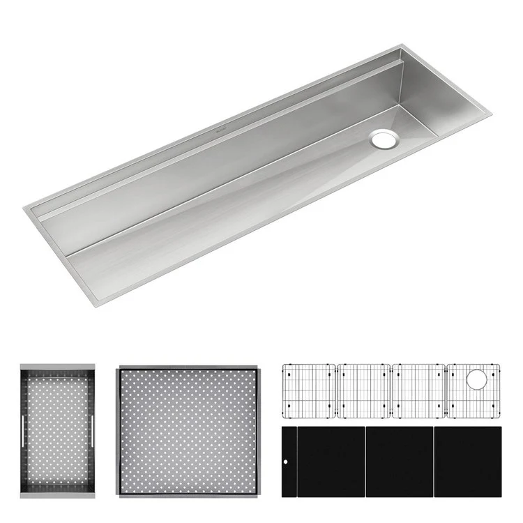 Sink Kit Circuit Chef 59-1/2 x 20-1/2 Inch 1 Bowl Stainless Steel/Black Undermount - Frankwebs