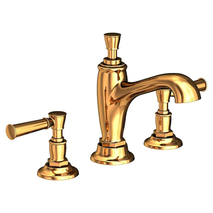 Lavatory Faucet Vander Widespread 8 to 20 Inch Spread 2 Lever ADA French Gold PVD 1.2 Gallons per Minute Brass Spout Height 4-1/2 Inch - Frankwebs