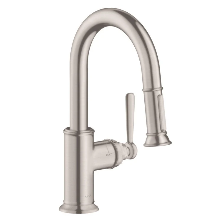 Prep Faucet Montreux 1 Lever ADA Brushed Black Chrome 2 Function Pull Down 150 DEG Swivel 1 Hole - Frankwebs