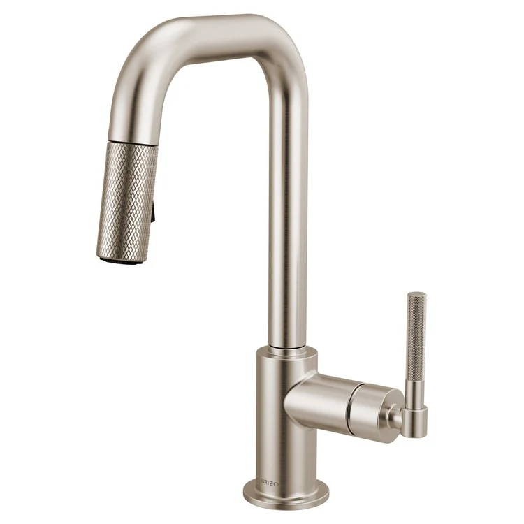 Prep Faucet Litze 1 Knurled Handle ADA Matte Black/Brilliance Luxe Gold Pull Down Dual Function Square 360 DEG Swivel 1.8 Gallons per Minute - Frankwebs