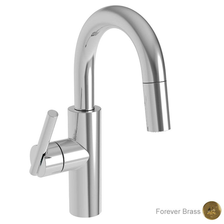 East Linear Single Handle Pull Down Bar/Prep Faucet - Antique Nickel - Frankwebs