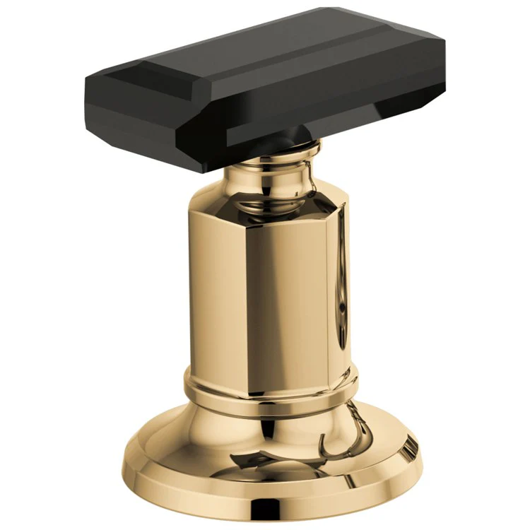 Handle Kit Invari Brass 2 Knob Brilliance Luxe Gold/Black Crystal for Widespread - Frankwebs