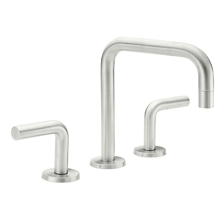 Lavatory Faucet Tamalpais Widespread 8 Inch Spread 2 Lever ADA Satin Nickel 1.2 Gallons per Minute Square Spout ZeroDrain Pop Down Style Drain Completely Finished with 2-1/4 Inch Diameter Flange Spout Height 4-13/16 Inch Spout Reach 6 Inch - Frankwebs
