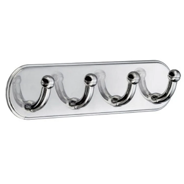 Coat Rack 4 Hook 1-1/4 x 7-5/8 x 1-7/8 Inch Chrome Metal - Frankwebs