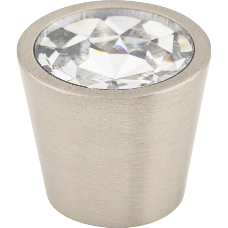 Knob Crystal Clear Conical for Decorative Hardware Brushed Satin Nickel Brass 13/16 Inch 3/4 Inch - Frankwebs