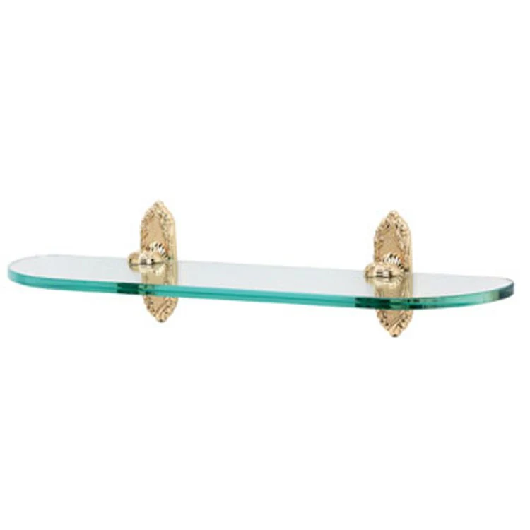 Shelf Ribbon & Reed Bath with Brackets Polished Antique 24 Inch Brass/Glass - Frankwebs