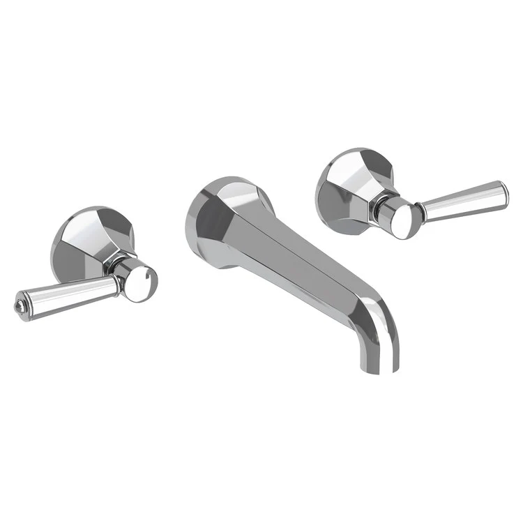 Lavatory Faucet Metropole Wall Mount 8 Inch Spread 2 Lever ADA WaterSense Matte White 1.2 Gallons Per Minute Brass Less Drain Spout Reach 7-1/2 Inch - Frankwebs