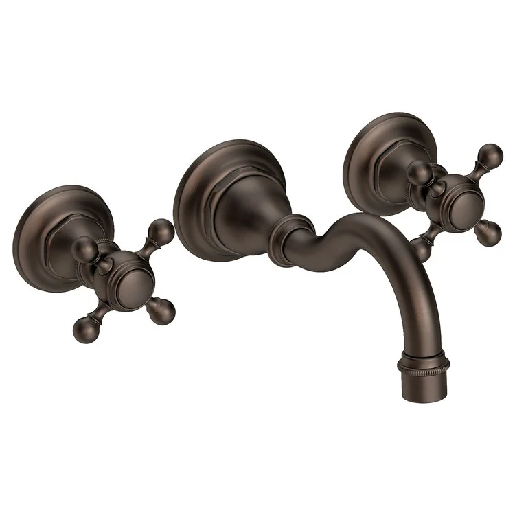 Lavatory Faucet Victoria Wall Mount 8 Inch Spread 2 Cross ADA Watersense Polished Brass Uncoated Living 1.2 Gallons Per Minute Brass Less Drain Spout Reach 8-1/6 Inch - Frankwebs