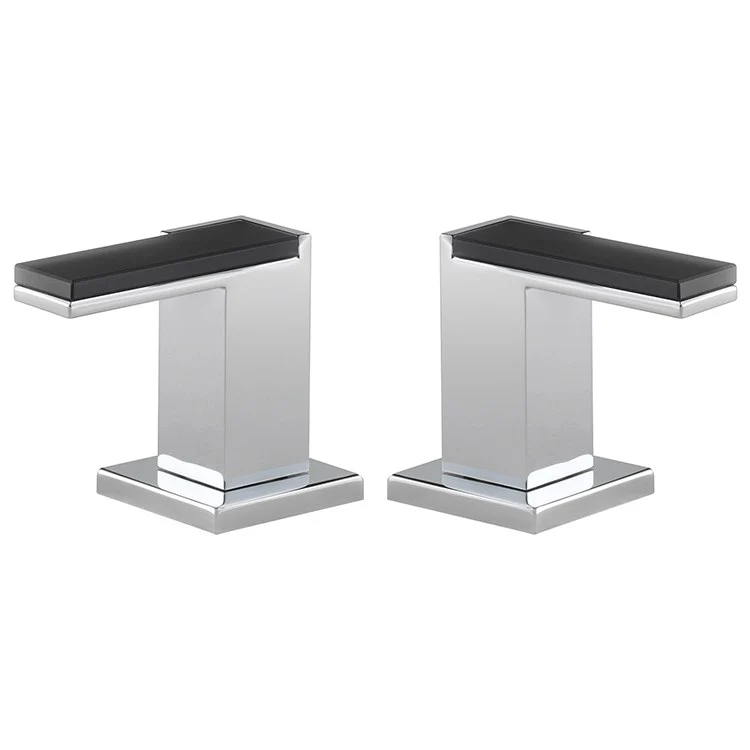 Siderna Widespread Metal Bathroom Faucet/Bidet Lever Handle Set with Solar Gray Glass Accents - Frankwebs