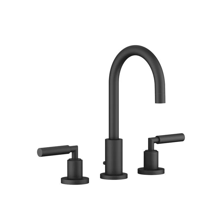 Lavatory Faucet TARA Mixer 2 Lever ADA WaterSense Matte Black 1.2 Gallons per Minute Pop-Up Waste 3 Hole - Frankwebs