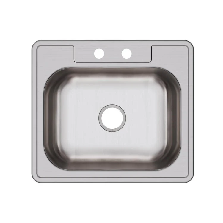 Kitchen Sink Dayton 25 x 22 Inch Single Bowl 2 Hole ADA Satin Top Mount Rectangle Drain Location Center Depth 6 Inch Multiple of 50 Bottom Only Spray - Frankwebs