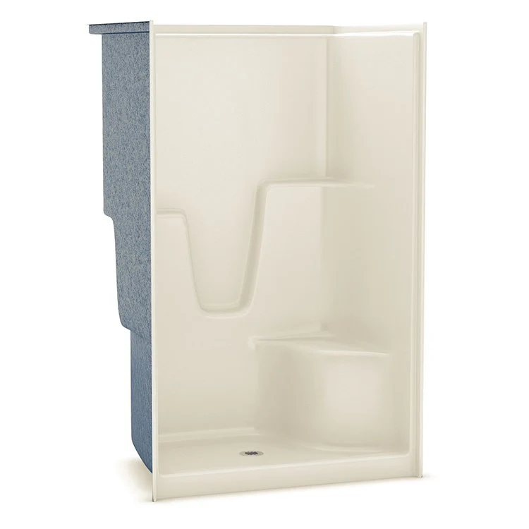 Shower Module 48 Inch AcrylX Bone 1 Pieces Right Hand Contoured Corner Seat - Frankwebs