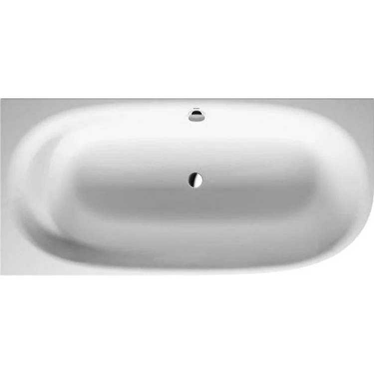 Soaking Tub Cape Cod 74-3/4 x 35-3/8 Inch Left Corner with 1 Backrest Slopes Center Drain White DuraSolid - Frankwebs