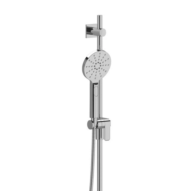 Handshower Set Round 2-Jet Chrome 2 Function 2.0 Gallons per Minute 36 Inch Slide Bar - Frankwebs