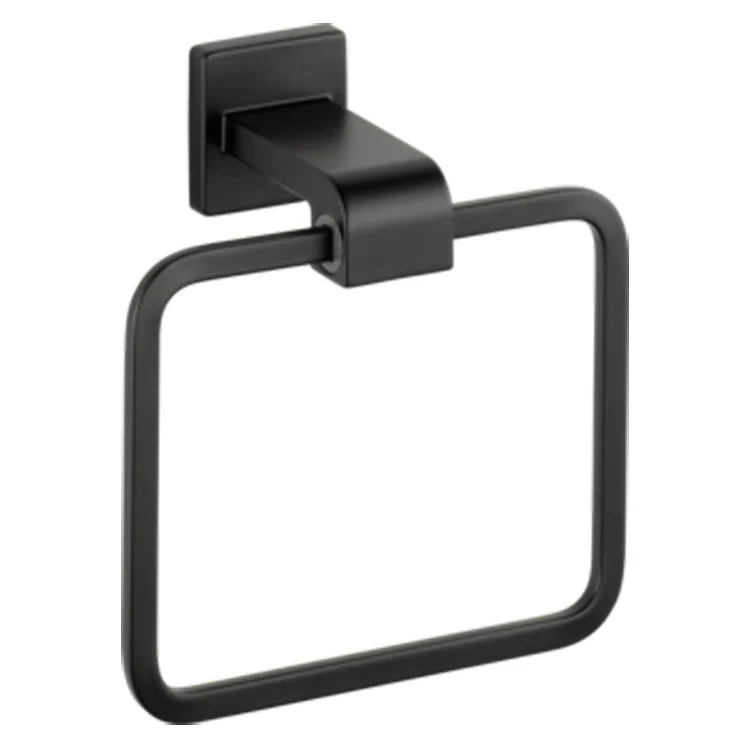 Towel Ring Ara 7-1/16 Inch Square Closed Matte Black Zinc 3-1/2 Inch - Frankwebs