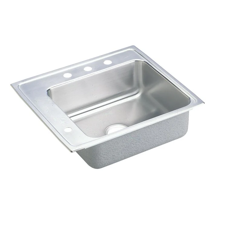 Classroom Sink Lustertone 25 x 22 Inch Single Bowl ADA 2LM Hole Lustrous Satin Drop-In Minimum Cabinet Size 30 Inch 6-1/2 Inch Quick Clip Mounting System 18 Gauge Bottom Pads Only Mounting Hardware Included for Up to 3/4IN Countertop - Frankwebs