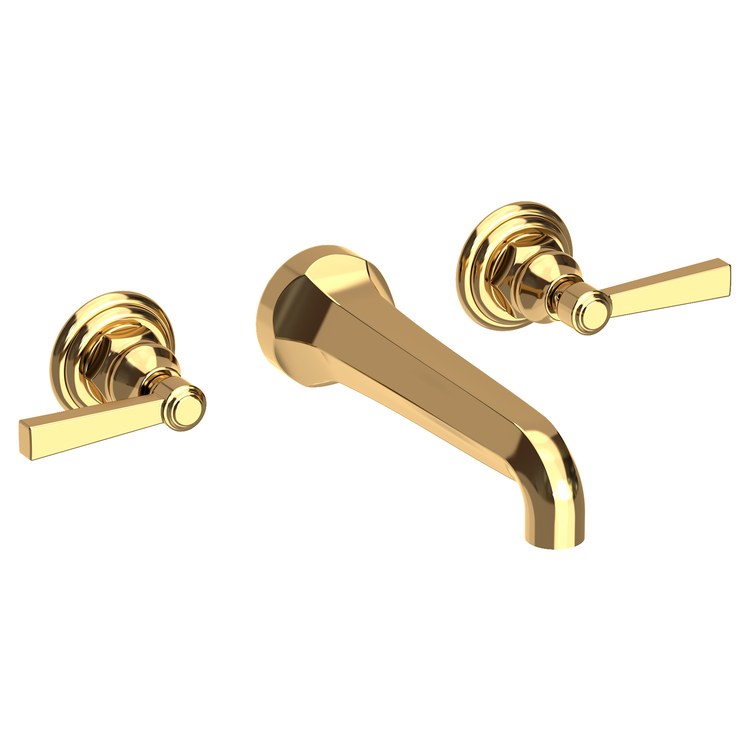 Lavatory Faucet Astor Wall Mount 8 Inch Spread 2 Lever ADA Watersense Antique Nickel 1.2 Gallons Per Minute Brass Less Drain Spout Reach 7-1/2 Inch - Frankwebs
