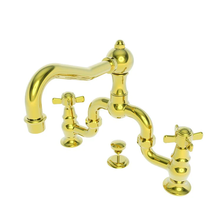Lavatory Faucet Fairfield Bridge 8 to 9-3/4 Inch Spread 2 Cross ADA WaterSense Antique Copper 1.2 Gallons Per Minute Brass Pop Up Spout Reach 7-3/16 Inch - Frankwebs