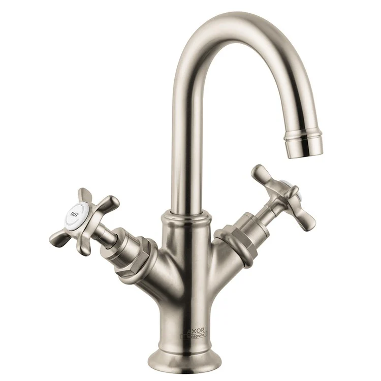 Lavatory Faucet Montreux 2 Cross Brushed Gold Optic 1.2 Gallons per Minute 150 DEG Swivel Pop-Up 1 Hole 6-1/4 Inch - Frankwebs
