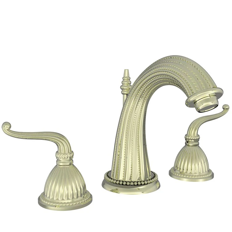 Lavatory Faucet Alexandria Widespread 8 to 20 Inch Spread 2 Lever ADA Antique Brass 1.2 Gallons per Minute Brass Spout Height 4-11/16 Inch - Frankwebs