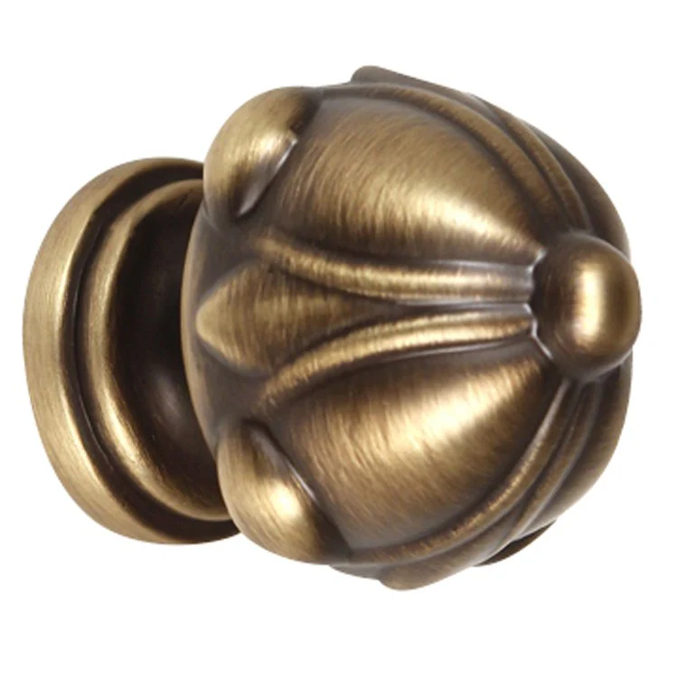 Knob Ornate Round Polished Antique Brass 1-1/2 Inch 1-1/4 Inch 1 Inch - Frankwebs