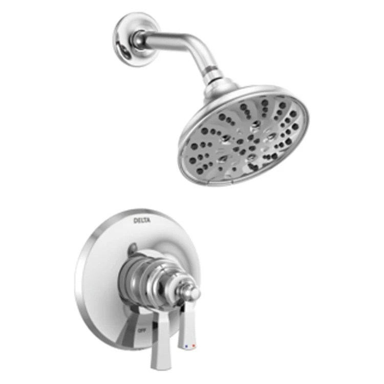 Shower Trim Dorval Monitor 17 with Volume Control 1 Lever Chrome ADA 1.75 Gallons per Minute 5 Function Full Body Spray H2Okinetic Spray Full Spray with Massage Spray and Pause - Frankwebs