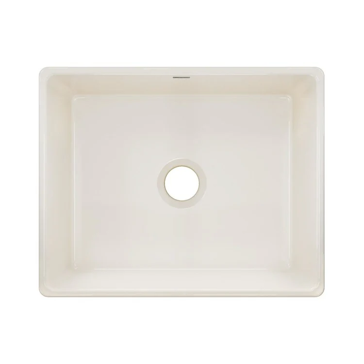 Kitchen Sink Fireclay 24.5 x 20 Inch Single Bowl Apron Front Biscuit Farmhouse Drain Location Center - Frankwebs
