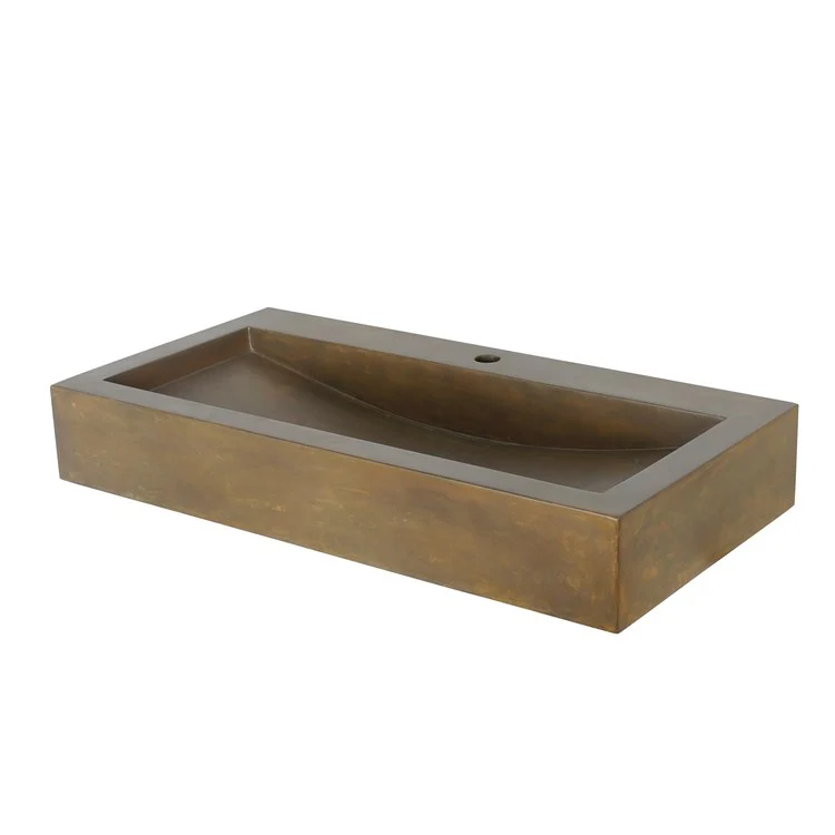 Vessel Gentry Above Counter Rectangle 35-1/2 Inch Vintage Brown Concrete - Frankwebs