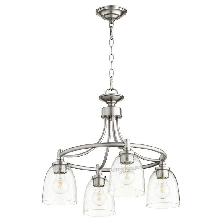 Rossington Four-Light Chandelier with Clear Seeded Glass Shades - Frankwebs