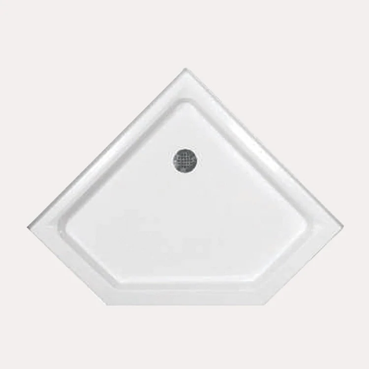 Shower Base Corner Bone 38 x 38 Inch Gelcoat Standard Polished Chrome Drain Included - Frankwebs